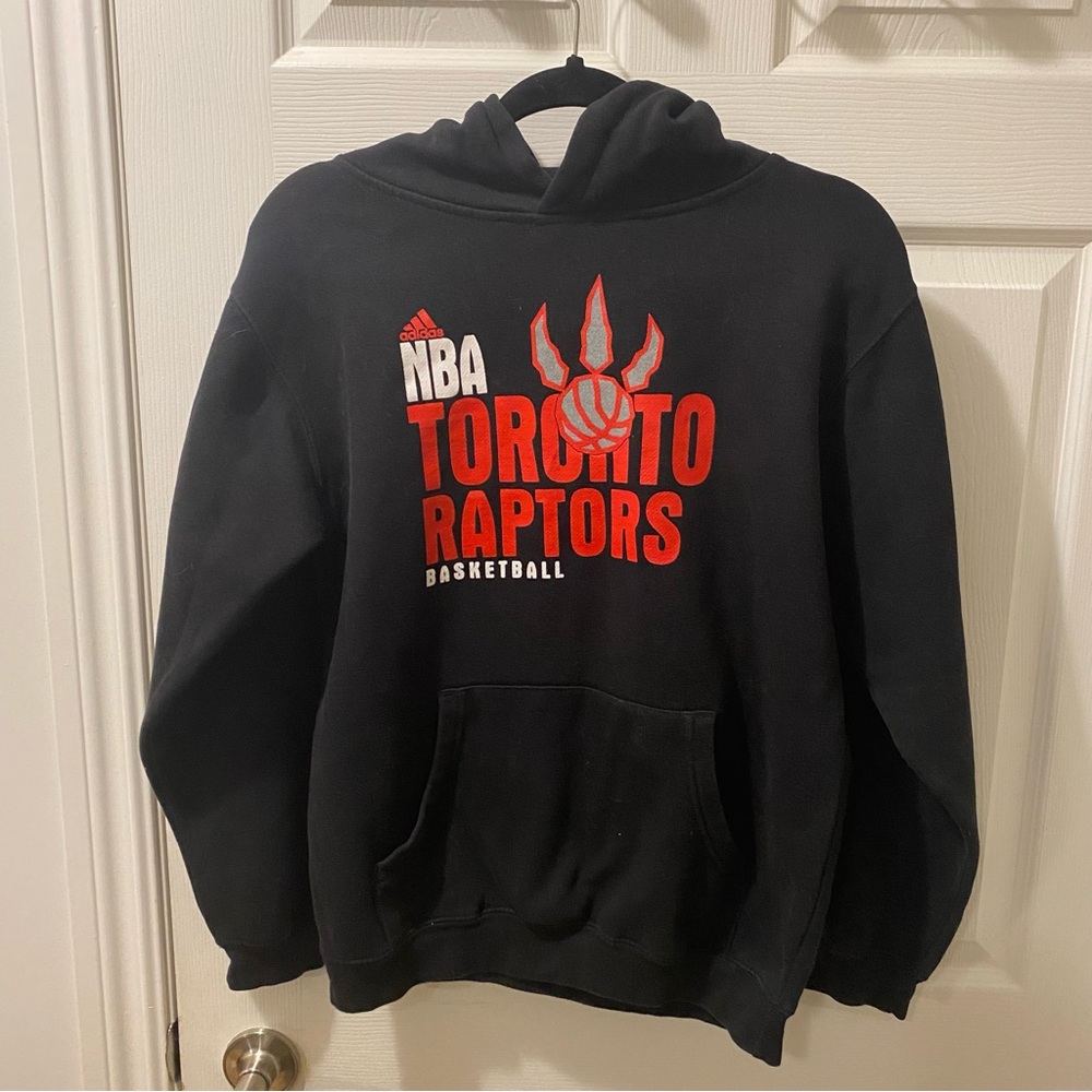 Adidas Black Hoodie with Red and White Accents